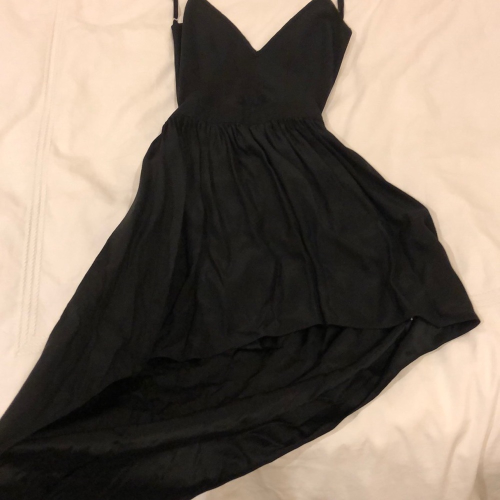High-low hem backless dress
